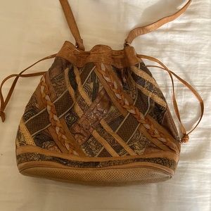 Sharif purse bag -leather, multi colored, woven, shoulder or crossbody bag.